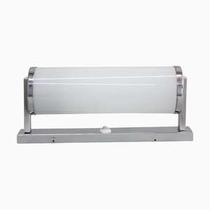 Vintage Bauhaus Tubular Wall Light in Chrome and Glass, 1930s