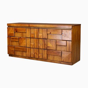 Comò staccato brutalista di Lane Furniture, anni '70