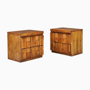 Brutalistische Staccato Nachttische von Lane Furniture, 1970er, 2er Set