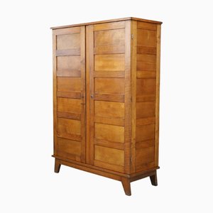 Vintage Oak Armoire by René Gabriel, 1940s
