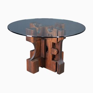 Sculptural Round Dining Table by Nerone Ceccarelli for Gruppo NP2, Italy, 1982