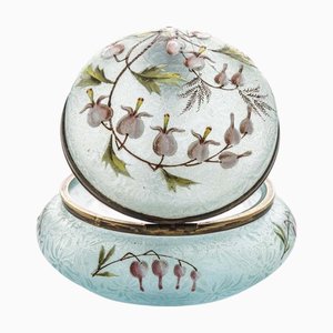 Bonbonnière en Verre d'Art Émaillé, France, 1970s