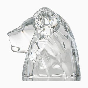 Large Crystal Lion's Head from Baccarat, France, 1990s