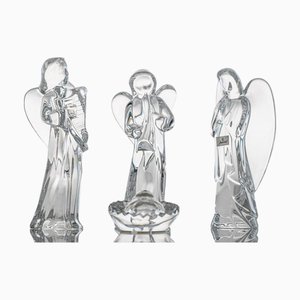 Crystal Christmas Angels from Baccarat, France, 1970, Set of 3