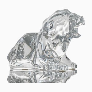 Crystal Roaring Lion from Baccarat, France, 1990s