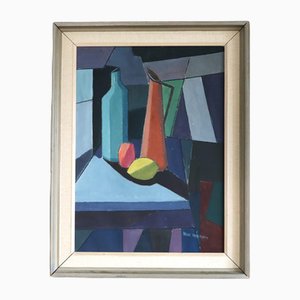 Constructed Still Life, Oil Painting, Framed