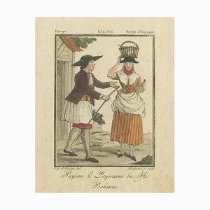 Dopo G. St. Samson, Contadini delle Isole Baleari, incisione a mano, 1805