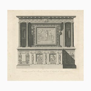Baltard, Autel de la Chapelle du Château Découen, Gravure, 1800