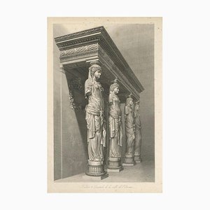 Louis-Pierre Baltard, Cariatides de l'Institut de France, 1800, Gravure