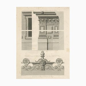 Baltard, Ornement architectural des corniches et balustrades du Louvre, 1799, Estampe