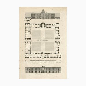 Plan Gravé d'Élévation et de Coupe du Louvre, 1799
