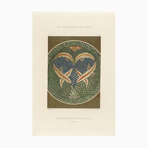 Julius Lessing, Piatto in maiolica turca con motivo a due pesci, 1890, Carta