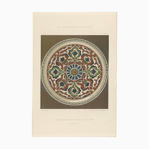 After Max Koch, Turkish Faience Plate with Stylized Floral Medallion, 1890, Print