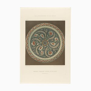 Julius Lessing, Turkish Faience Plate with Spiraling Floral, 1890, Paper