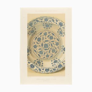 Julius Lessing, Schale aus Fayence mit Blauer Blumenverzierung, 1890, Papier