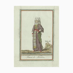 Nach Jacques Grasset de Saint-Sauveur, Frau von Navarra, Handkolorierte Gravur, 1797