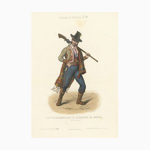 After Blanchard, Spanischer Schmuggler aus der Serranía de Ronda, Handkolorierte Lithographie, 1845