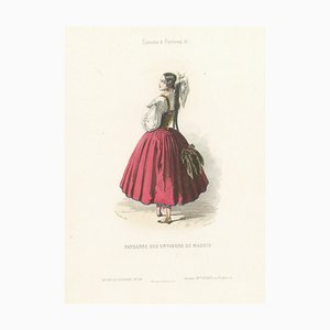 Dopo Valentin, Contadina dei dintorni di Madrid, Litografia colorata a mano, 1845