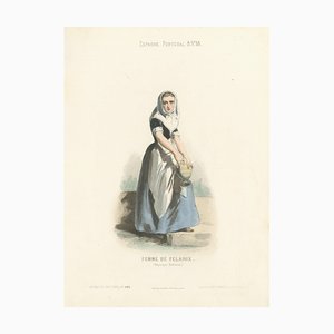 After Laurent, Donna di Felanitx, Maiorca, Litografia colorata a mano, 1845