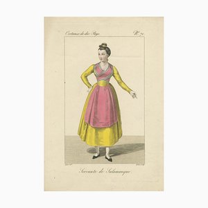 Nach Gaté, Diener aus Salamanca, Handkolorierter Kupferstich, 1820