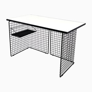 Scrivania in filo metallico nero, anni '80
