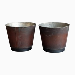 Vintage Copper Buckets, 1930s, Set of 2
