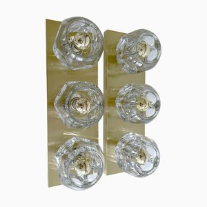 Große Glas Wandleuchten von Peill & Putzler, 1970er, 2er Set