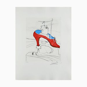 Salvador Dali, The Curse Overthrown, 1973, Drypoint Etching with Stencil