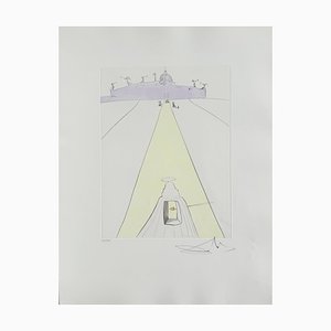 Salvador Dali, God, Time, Space, and the Pope, 1973, Kaltnadelradierung mit Schablone