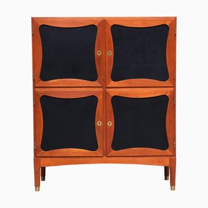 Trèfle Cabinet in Teak, Leather and Brass from Jens Ingvard Jensen, Denmark, 1940s