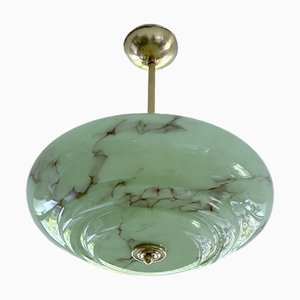Lampada a sospensione Art Déco in vetro marmorizzato, anni '30