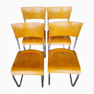 Functionalist Tubular Chairs, 1930s, Set of 4