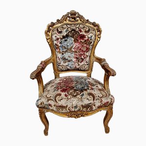 Antique Baroque Chairs in Gilded and Carved Wood, 1900s, Set of 2