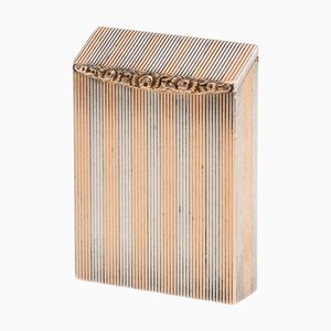 Antiker englischer Streichholzhalter aus Silber & 9 Karat Gold, 20. Jh., 1919