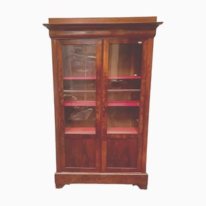Louis Philippe Display Cabinet in Mahogany and Mahogany Veneer, 1800s