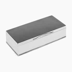 Antique 19th Century English Silver Cigar Box, London, 1876