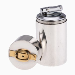 Briquet de Table 20ème Siècle en Plaque Argentée et Doré de Hermès, Paris, 1960s