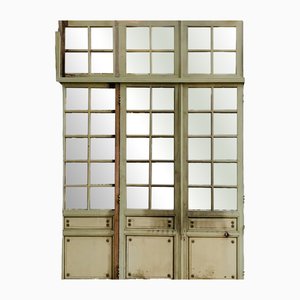 Antque Patinated Beechwood Doors with Transoms, Set of 4