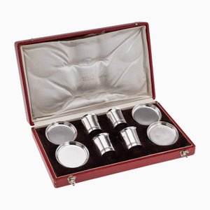 Set da fumo antico in argento del XX secolo di Gustave Keller, Parigi, anni '20, set di 8