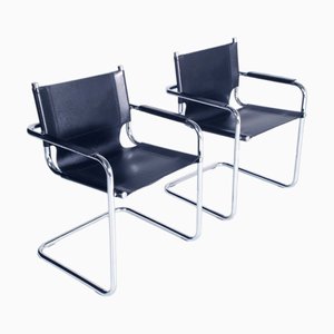 S34 Armlehnstühle aus verchromtem Stahl von Mart Stam für Thonet, 1950er, 2er Set