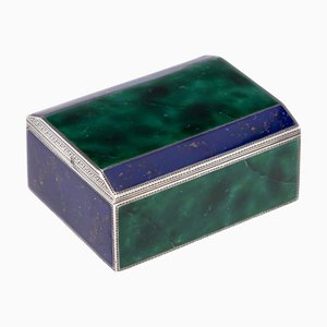 Boîte à Cigarettes Antique en Argent et Émail, Allemagne, 1900s