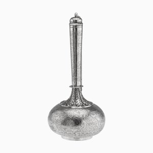 Antike indische Surahi Wasserflasche aus Silber, 19. Jh., Lucknow, 1870er