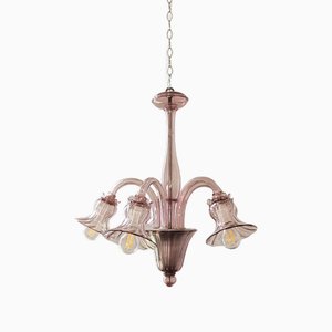 Lampadario vintage in vetro di Murano, anni '30