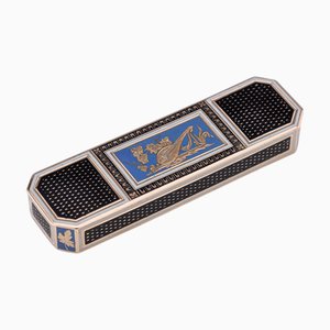 Antique 19th Century German Gold & Enamel Snuff Box from Freres Jordan, Hanau, 1800s