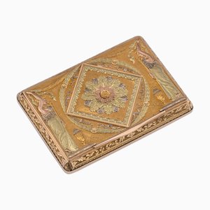 Antique 19th Century German Three-Colour 18k Gold Snuff Box, Hanau, 1820s