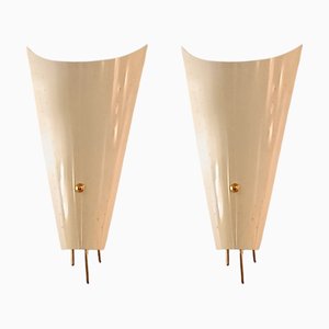 Lámparas de pared Crema italianas de Stilnovo. Juego de 2