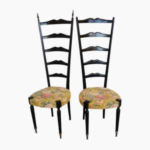 Mid-Century Modern Ladder Back Dining Chairs, 1970s, Set of 2