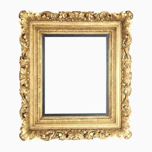 Cadre Baroque Sculpté et Doré à la Feuille d'Or, Italie