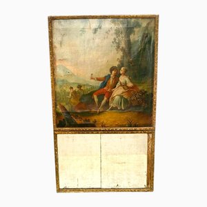 Louis XV Style Overmantel Mirror in Carved Wood, 1800s