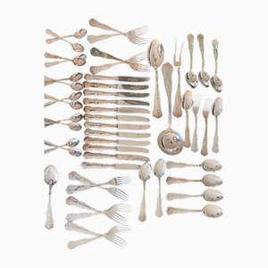 Set di posate antiche in argento 800 di Liberty, fine XIX secolo, set di 51